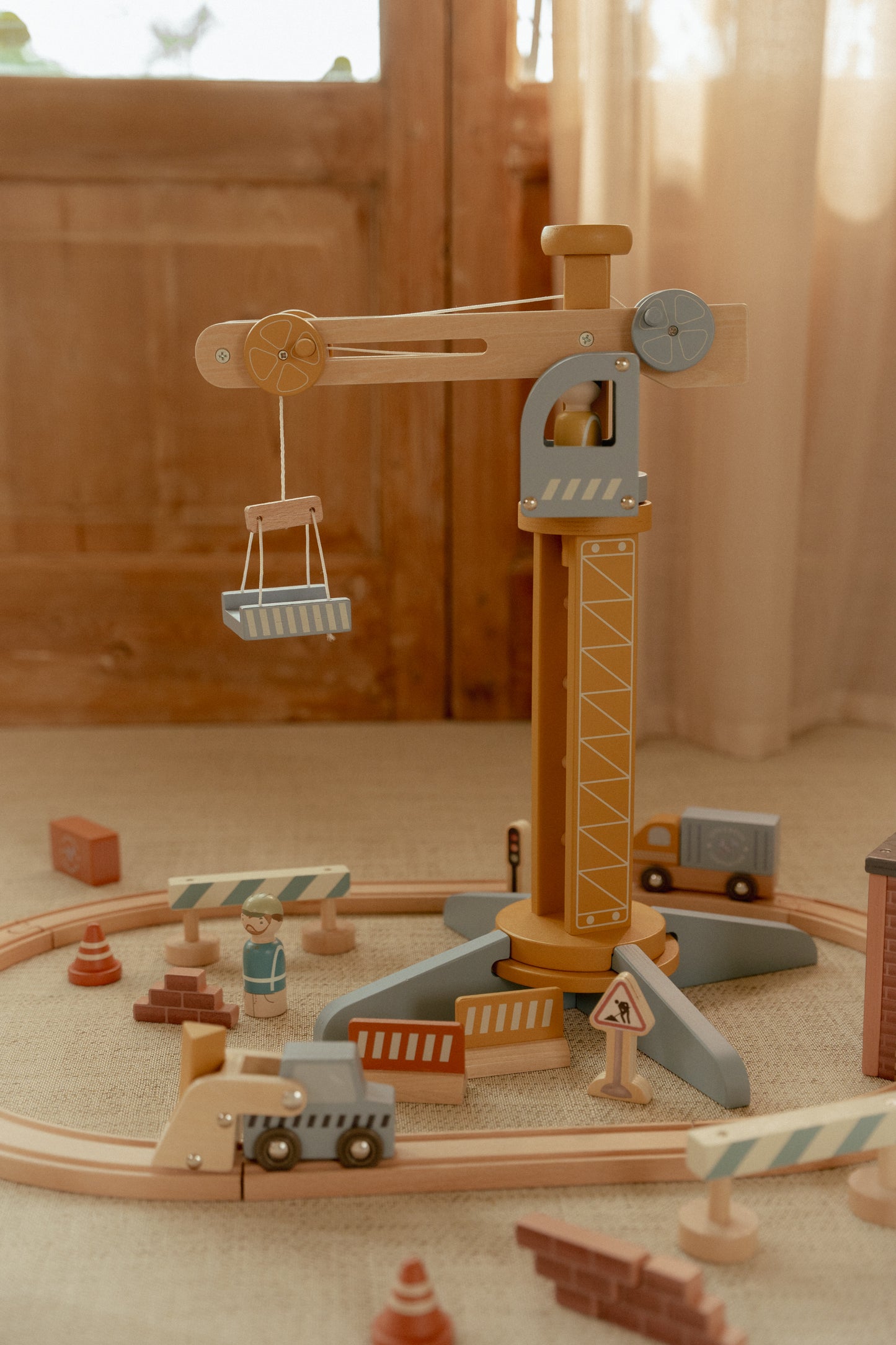 Grue et chantier en bois