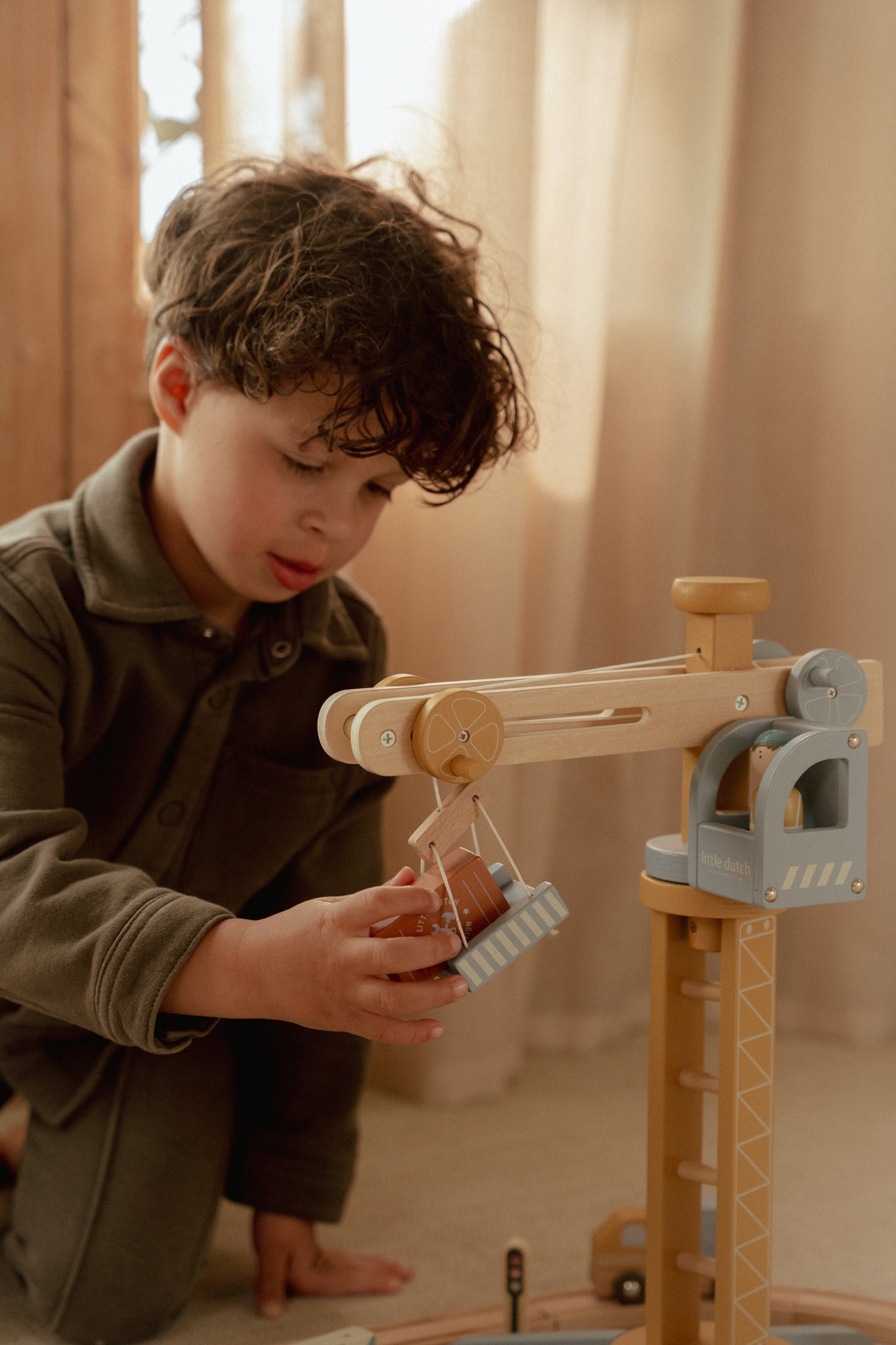 Grue et chantier en bois