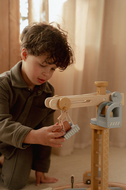 Grue et chantier en bois