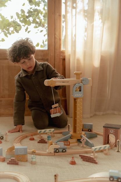 Grue et chantier en bois