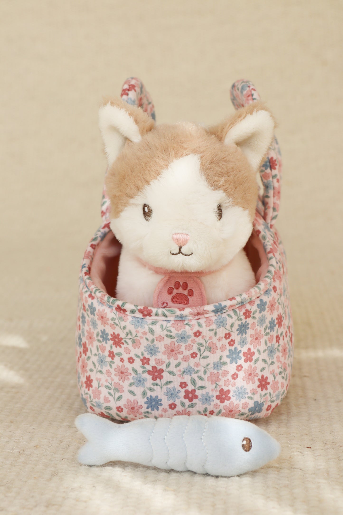 Peluche chat avec sac de transport - Marley