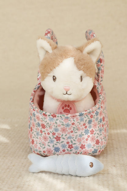 Peluche chat avec sac de transport - Marley