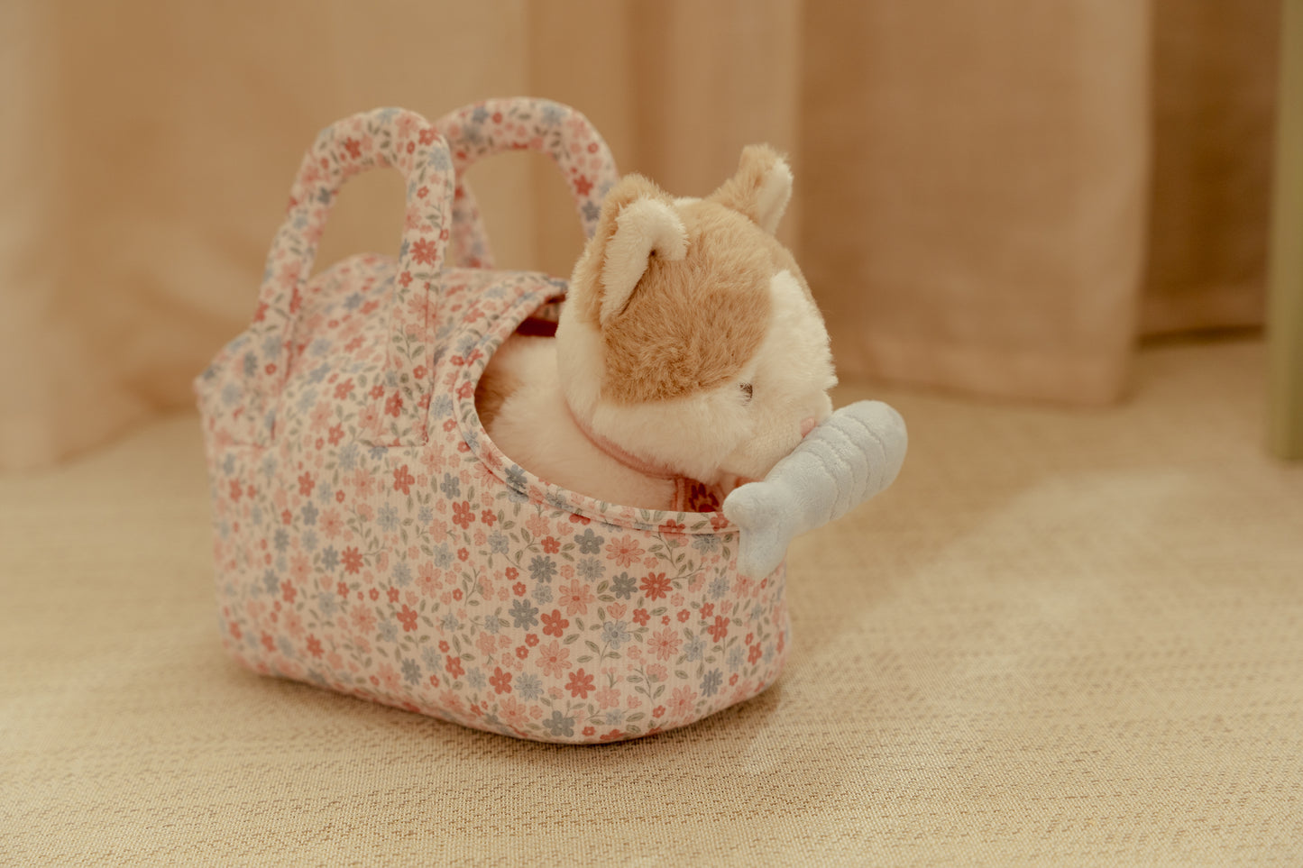 Peluche chat avec sac de transport - Marley