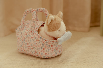 Peluche chat avec sac de transport - Marley