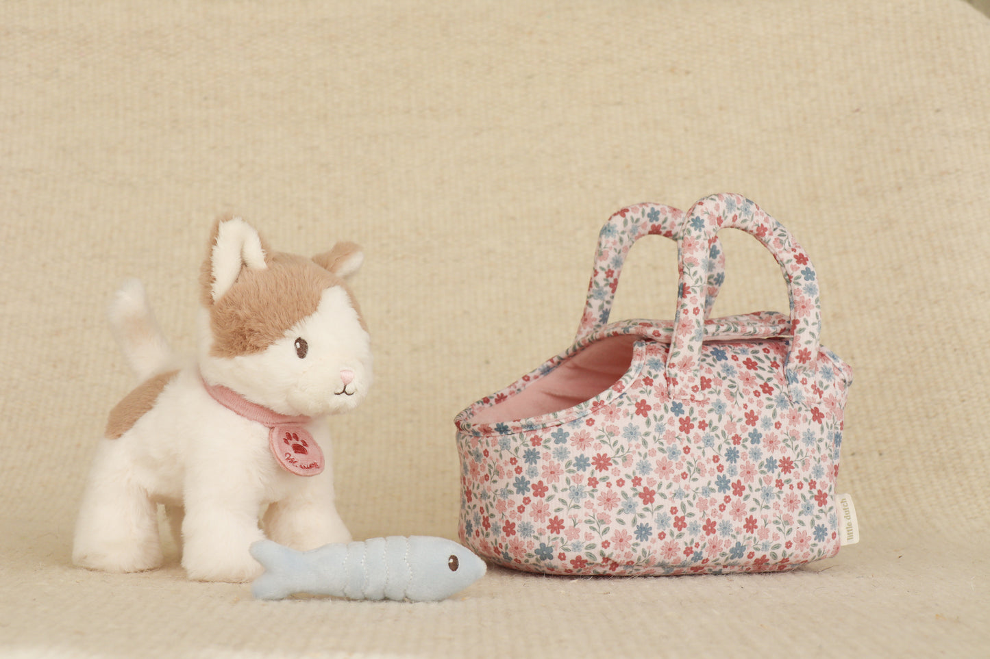 Peluche chat avec sac de transport - Marley