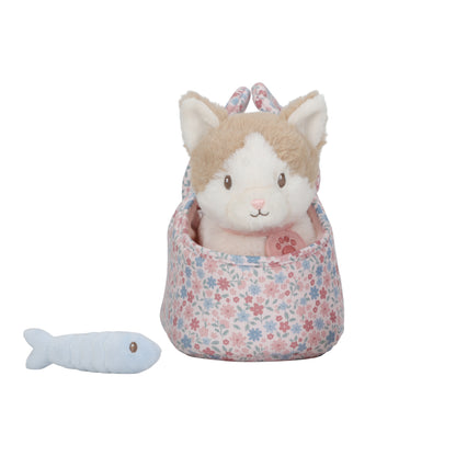 Peluche chat avec sac de transport - Marley
