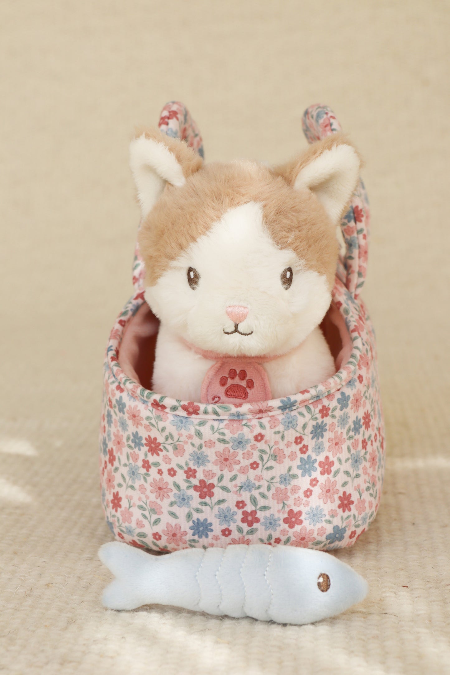 Peluche chat avec sac de transport - Marley