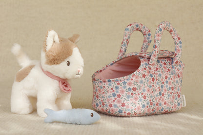 Peluche chat avec sac de transport - Marley