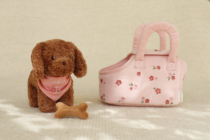 Peluche chien avec sac de transport - Jackie