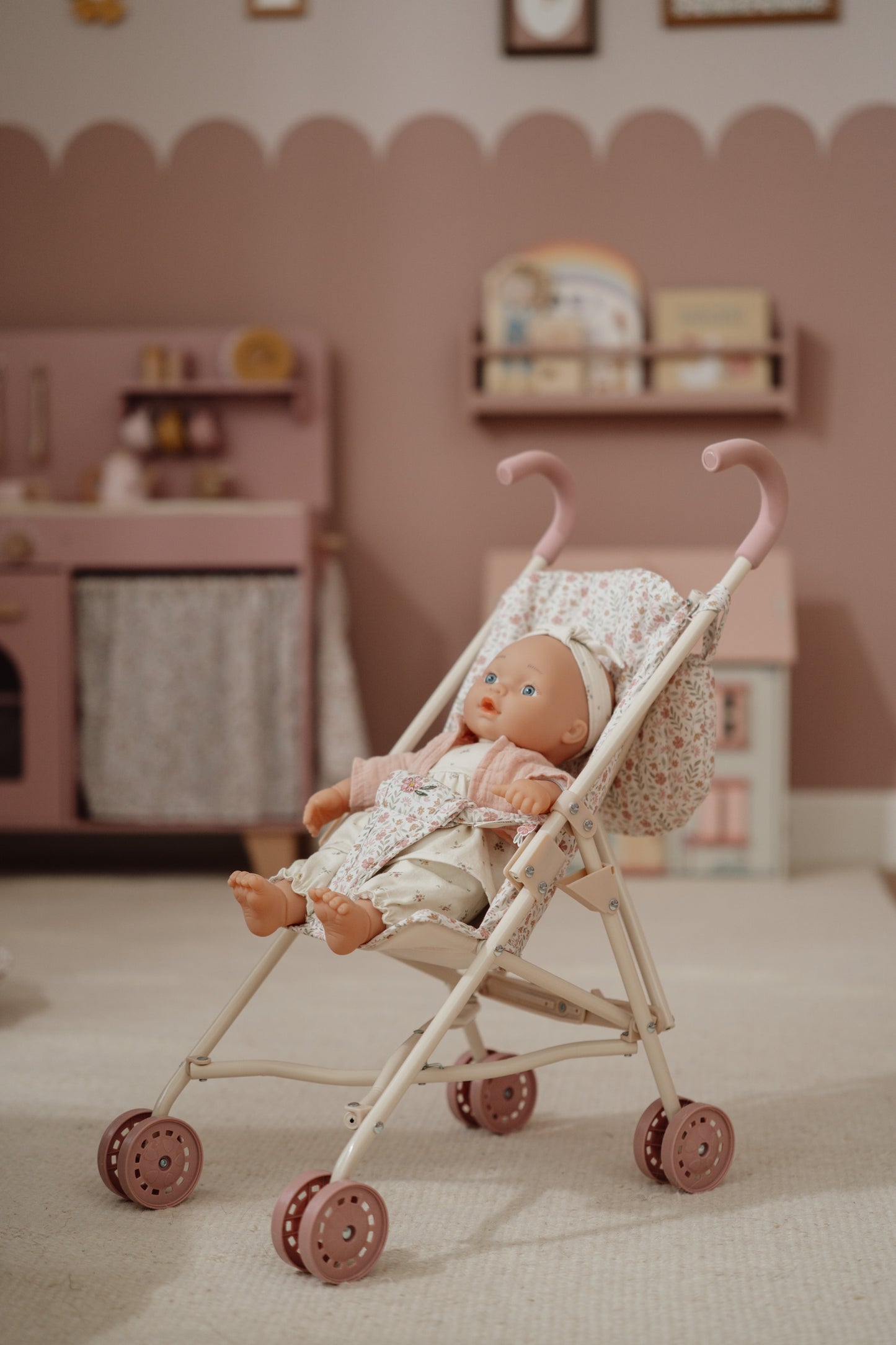 Poussette pour poupée - Fleuri