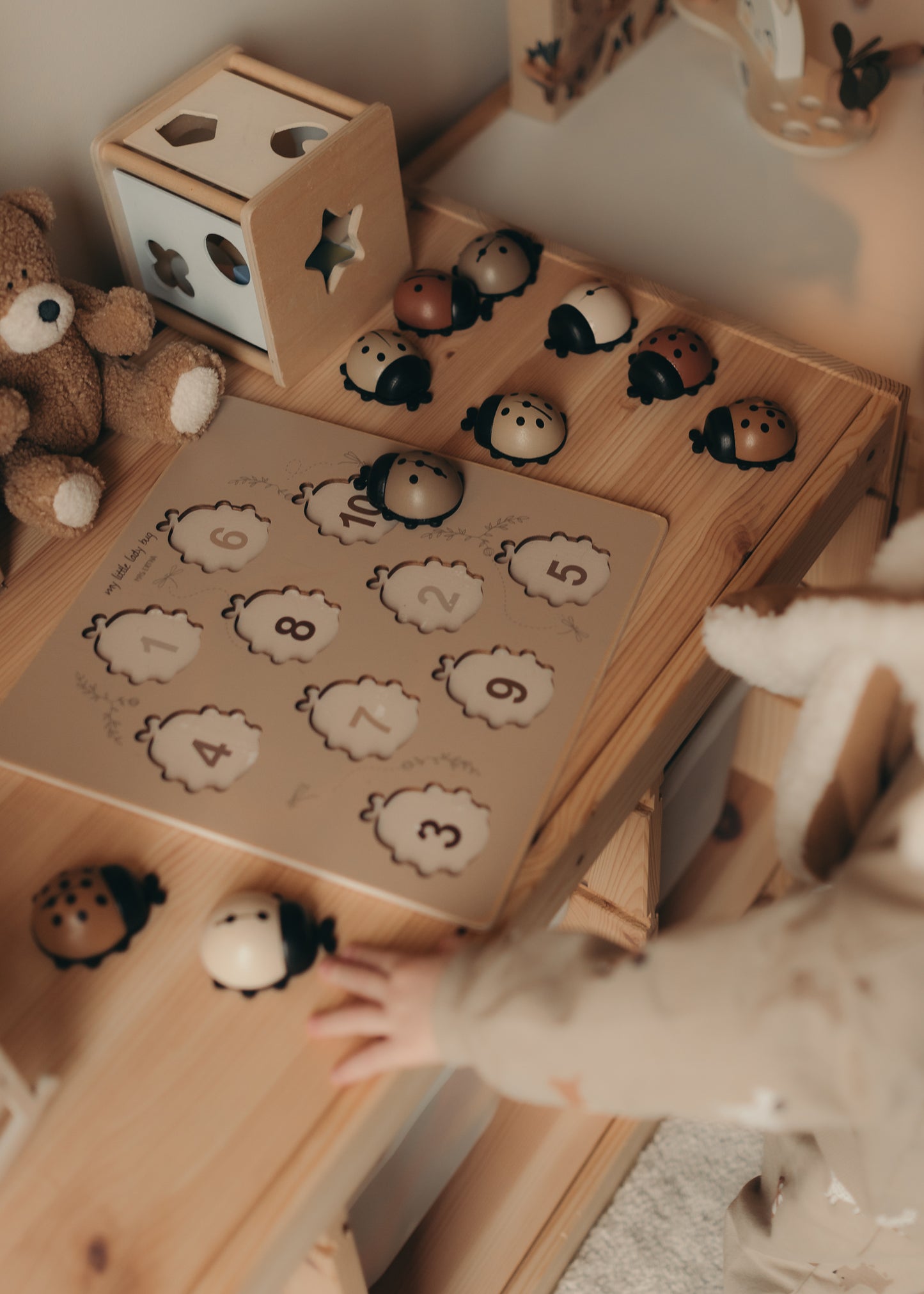 Puzzle en bois – Coccinelles à compter