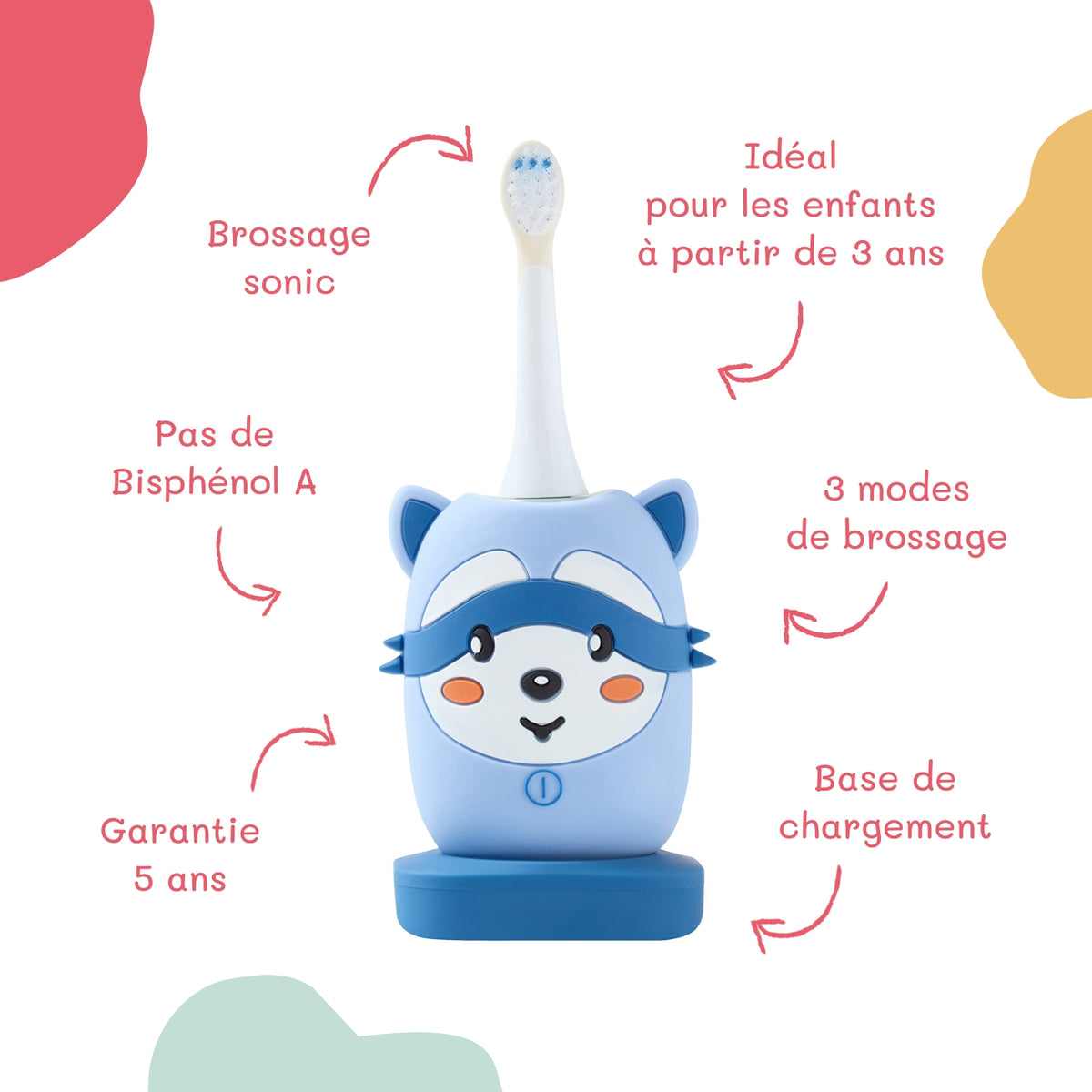 Brosse à dents électrique - Raton Laveur