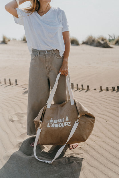 Sac cabas XL - Velours - À la vie à l'amour