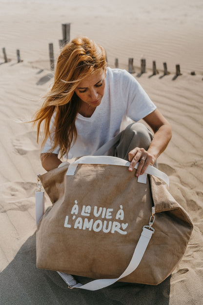 Sac cabas XL - Velours - À la vie à l'amour