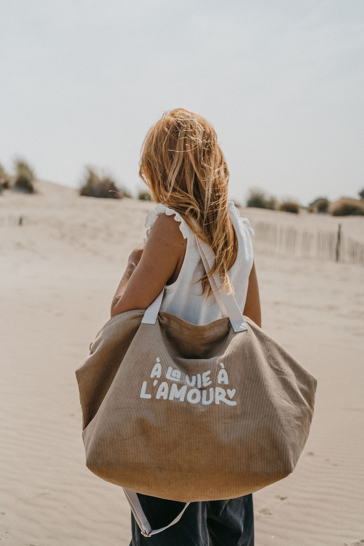 Sac cabas XL - Velours - À la vie à l'amour