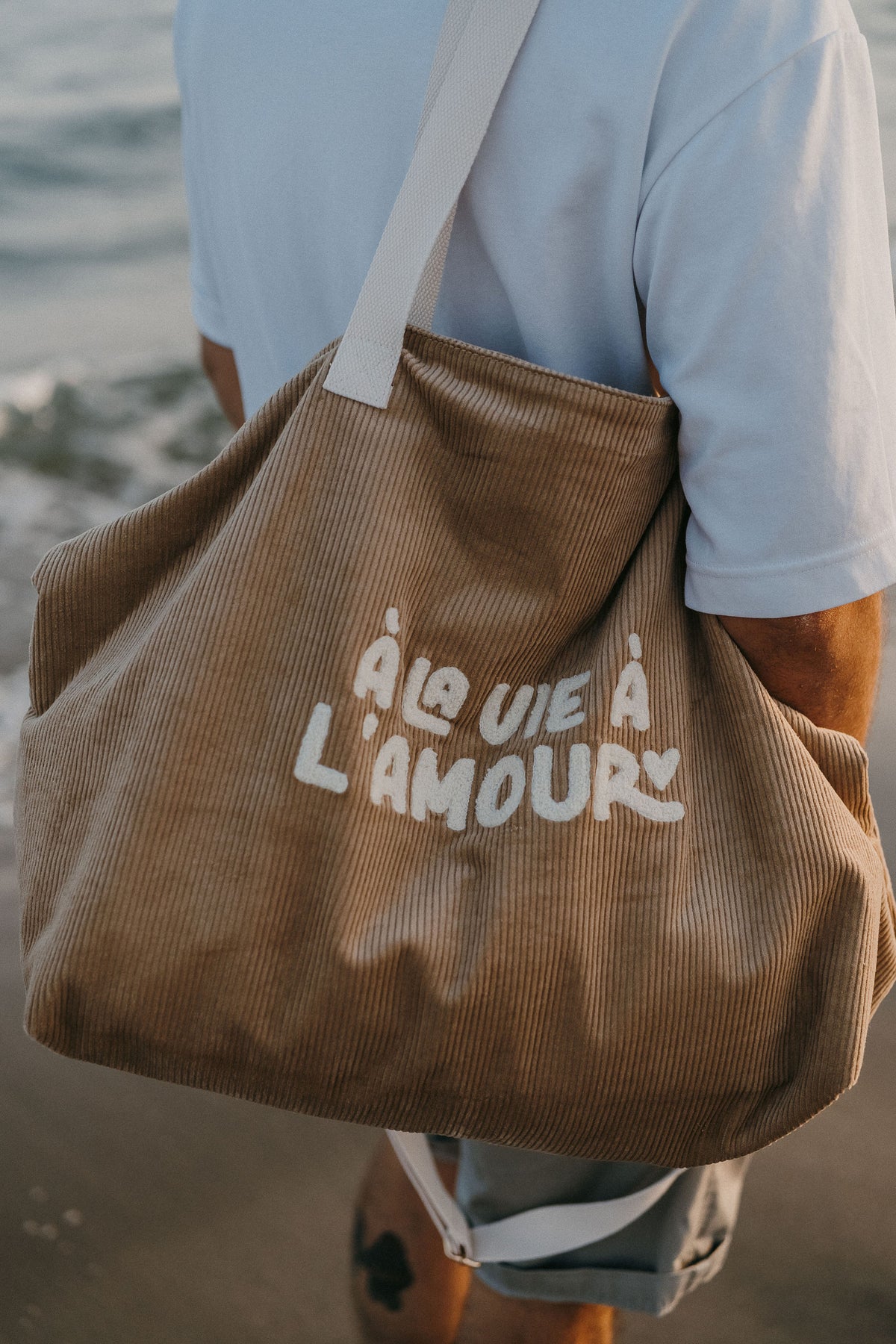 Sac cabas XL - Velours - À la vie à l'amour