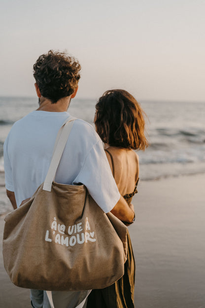 Sac cabas XL - Velours - À la vie à l'amour