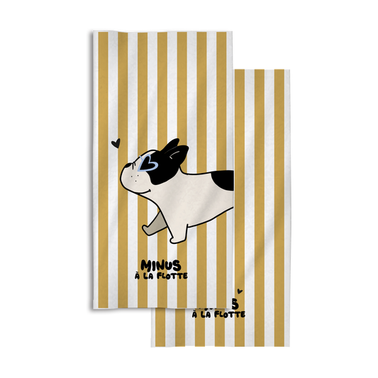 Serviette " Minus à la flotte " - Bouledogue