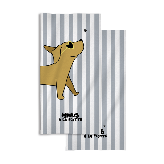 Serviette " Minus à la flotte " - Chiot