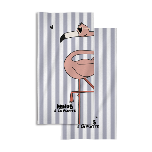 Serviette " Minus à la flotte " - Flamant rose
