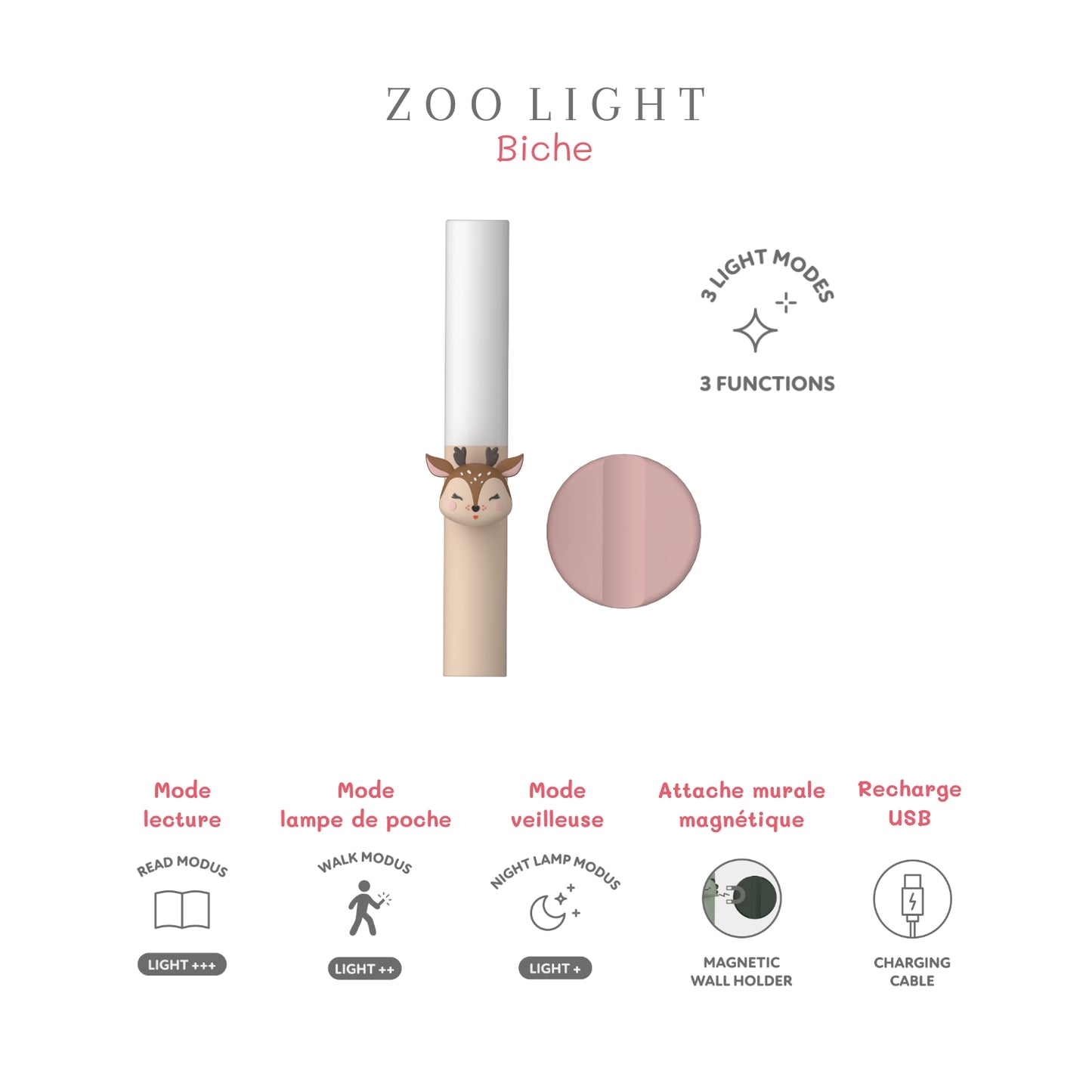 Lampe veilleuse nomade - Biche