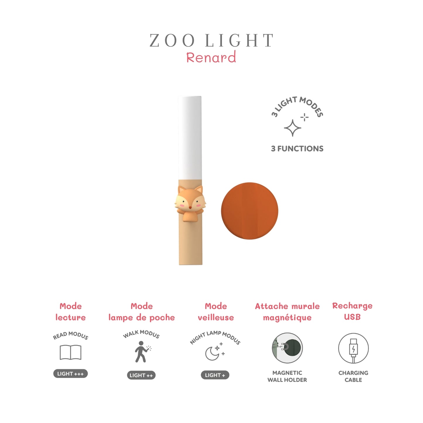 Lampe veilleuse nomade - Renard