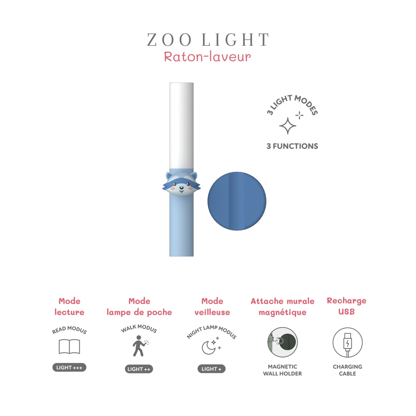 Lampe veilleuse nomade - Raton laveur