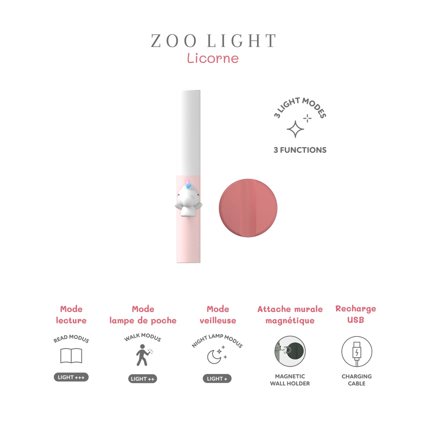 Lampe veilleuse nomade - Licorne