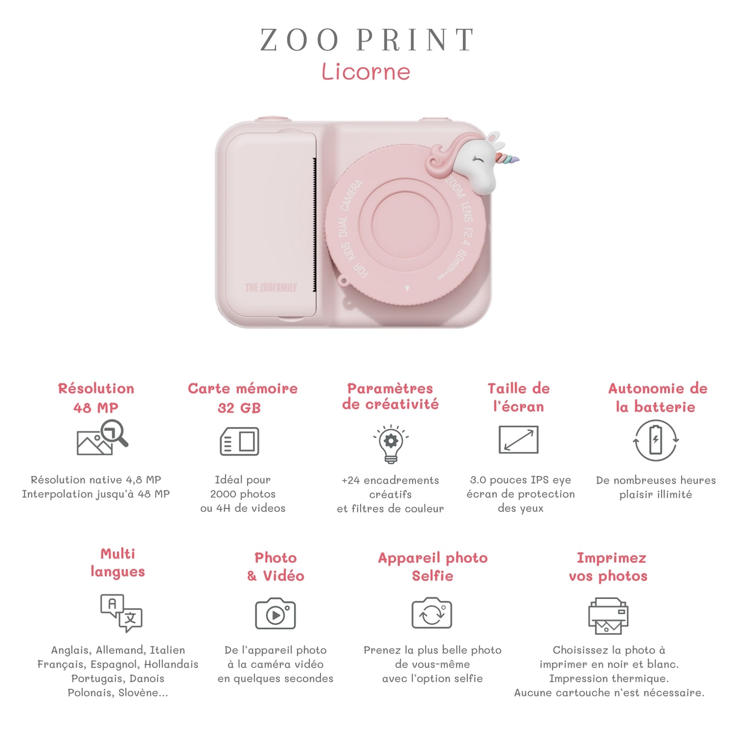 Appareil photo instantané - Licorne