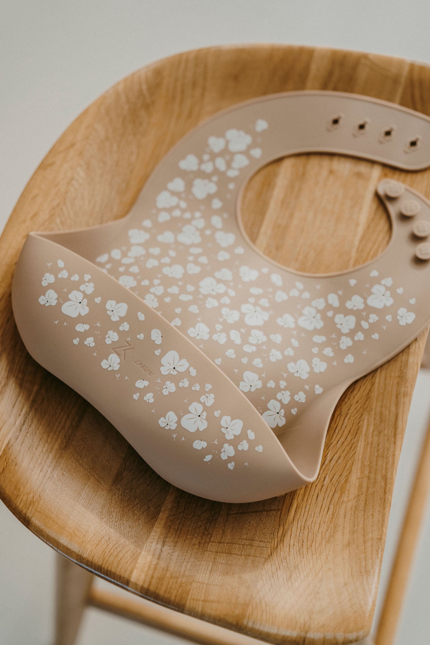 Bavoir en silicone - Pois de senteur