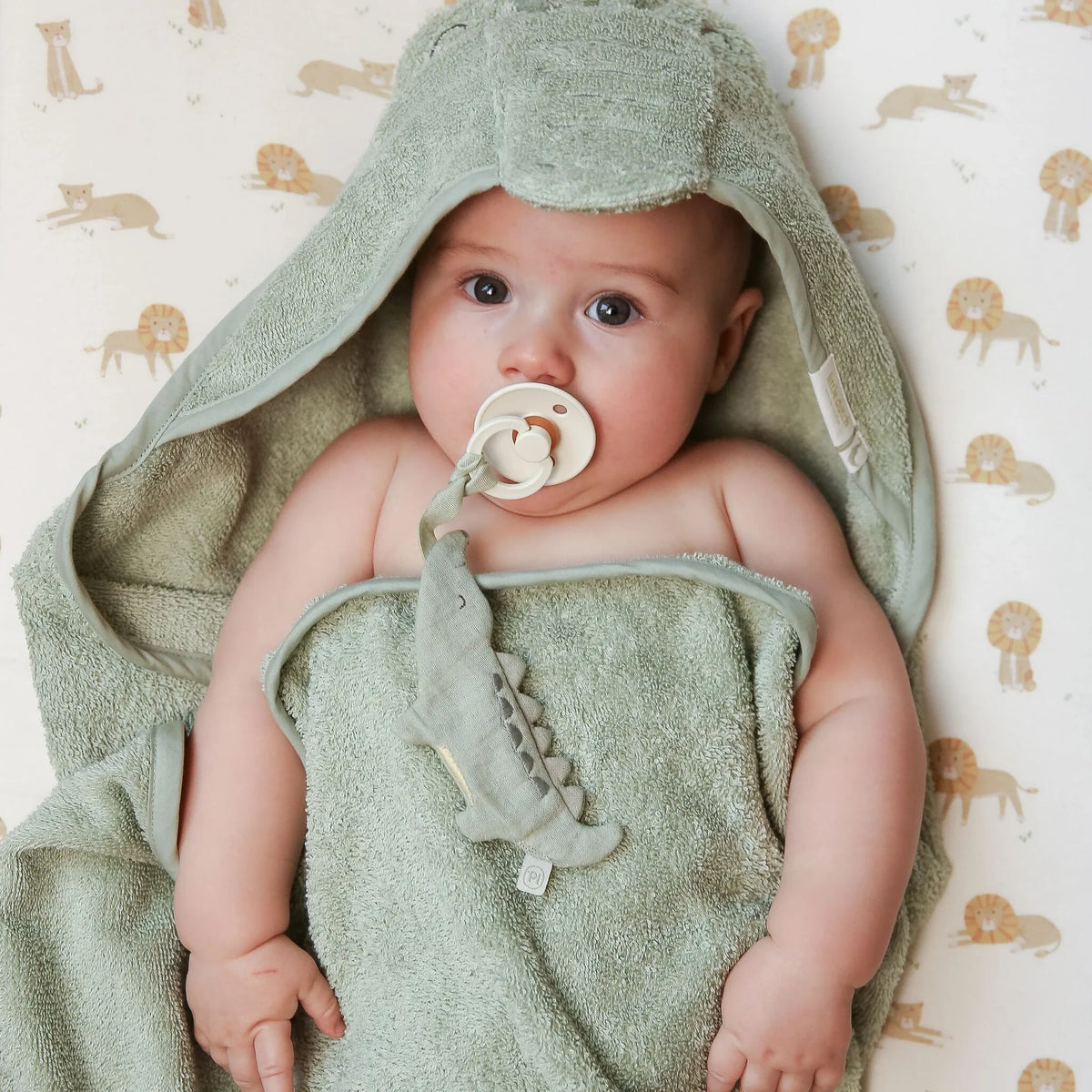 Doudou attache-tétine - Crocodile - Safari Friends
