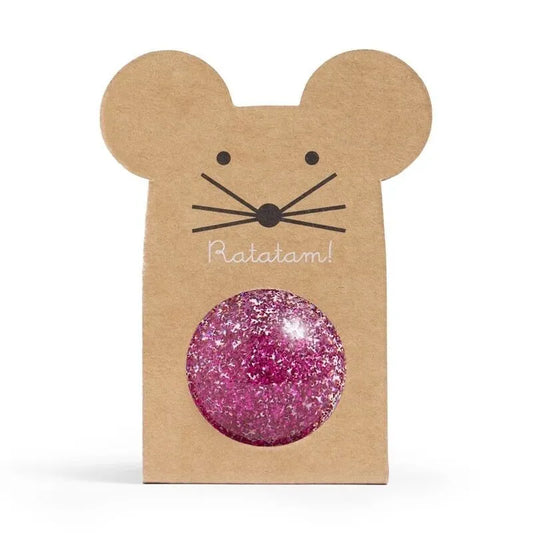 Balle rebondissante à paillettes - Rose
