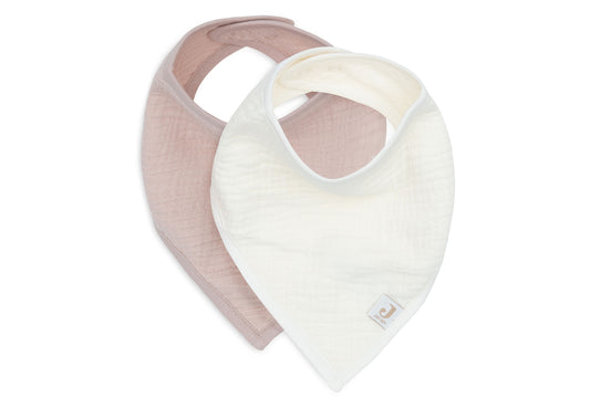 Bavoir bandana – Gaze de coton Wild Rose / Oatmeal