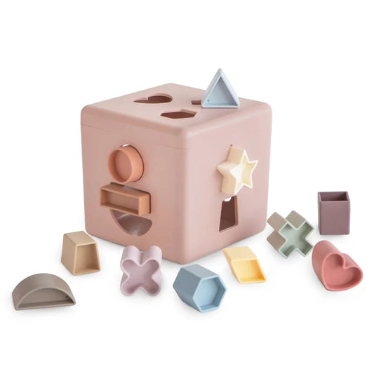 Boîte à formes cube Rose –  12 pièces, packaging
