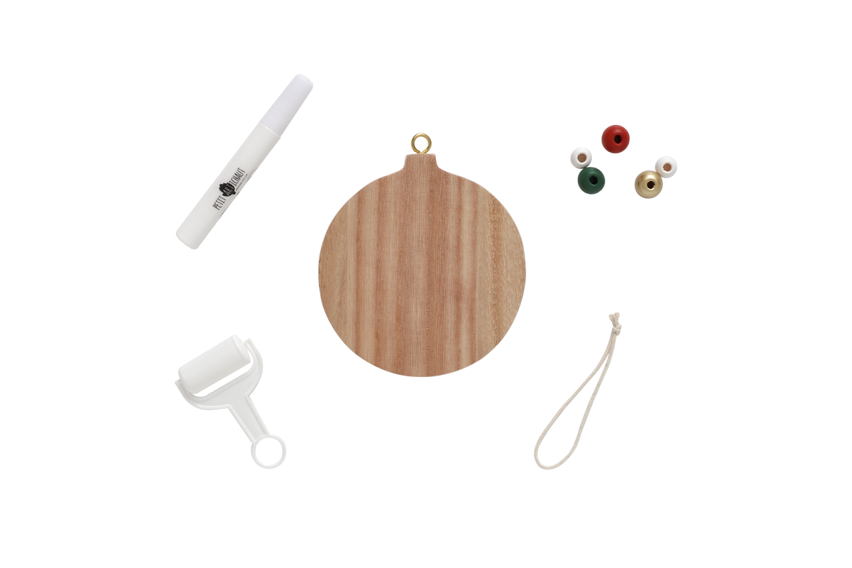 ( PRÉCOMMANDE ) - Boule de Noël empreinte - Bois