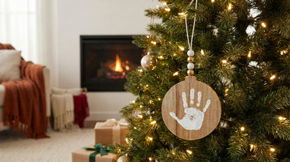 ( PRÉCOMMANDE ) - Boule de Noël empreinte - Bois