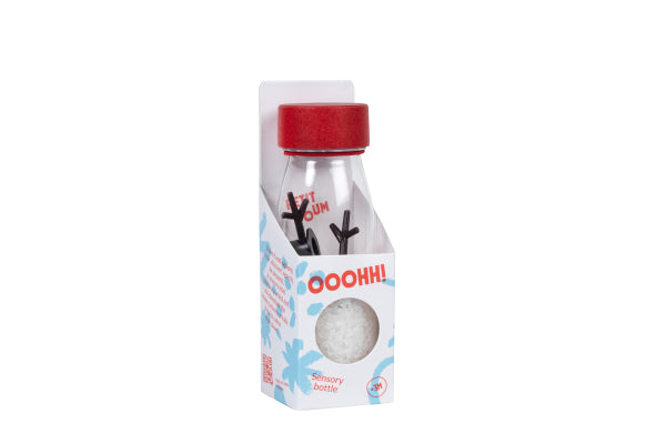 Bouteille sensorielle sonore de noël – Bonhomme de neige, vue 2