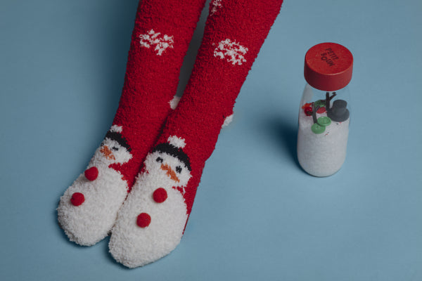 Bouteille sensorielle sonore de noël – Bonhomme de neige, vue 3