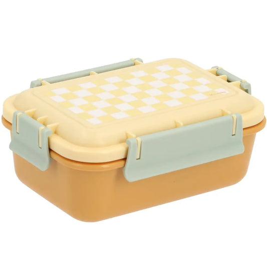 Grande boîte à déjeuner - Motif échecs Jaune