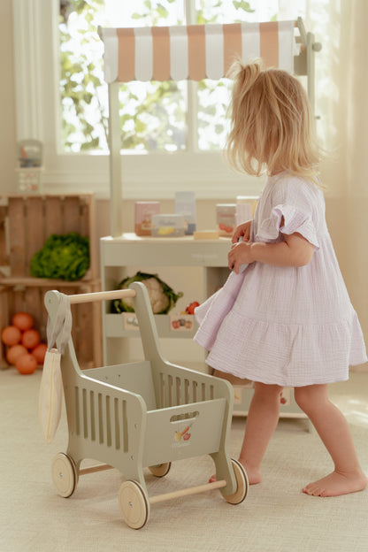 Caddie de courses en bois