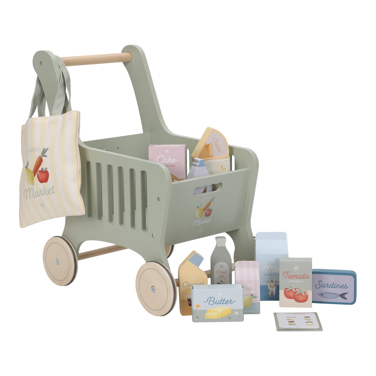 Caddie de courses en bois