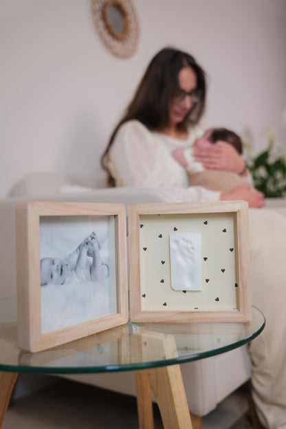 Coffret naissance - Cadre Double - Jolis Cœurs