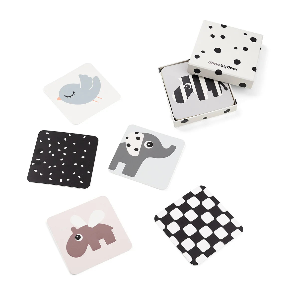 Lot de 10 cartes d'éveil contrastées - Deer Friends