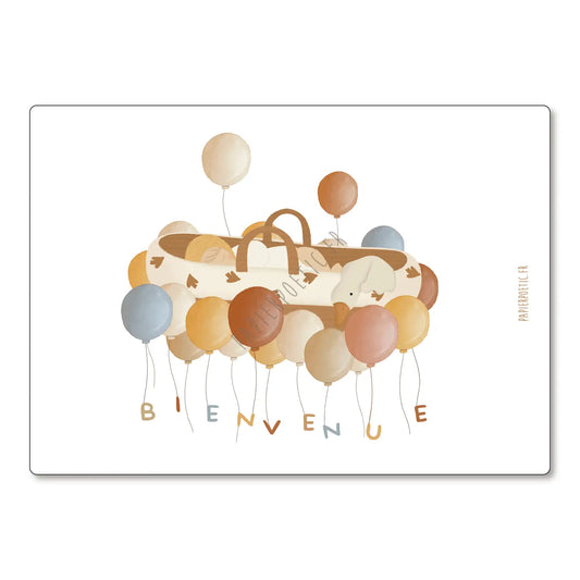 Carte - Bienvenue berceau ballons