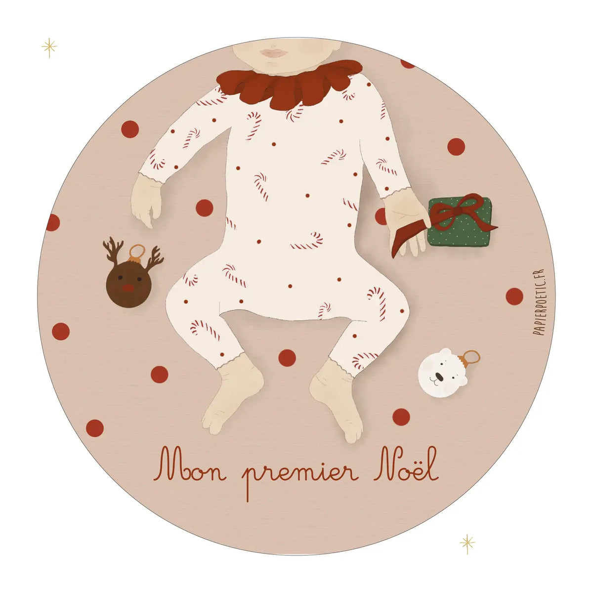 Carte ronde – Mon premier Noël – Sucre d'orge