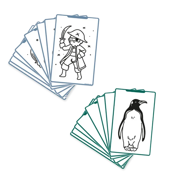 Cartes supplémentaires pour tablette à dessin Kidydraw Mini - Animaux autour du monde + Océans & pirates