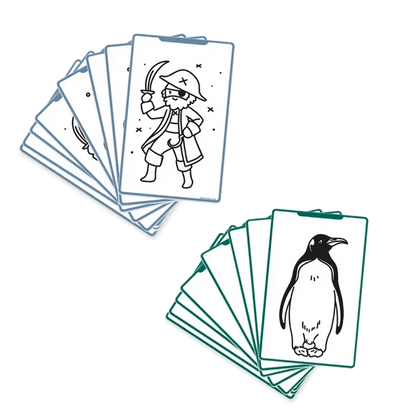 Cartes supplémentaires pour tablette à dessin Kidydraw Mini - Animaux autour du monde + Océans & pirates