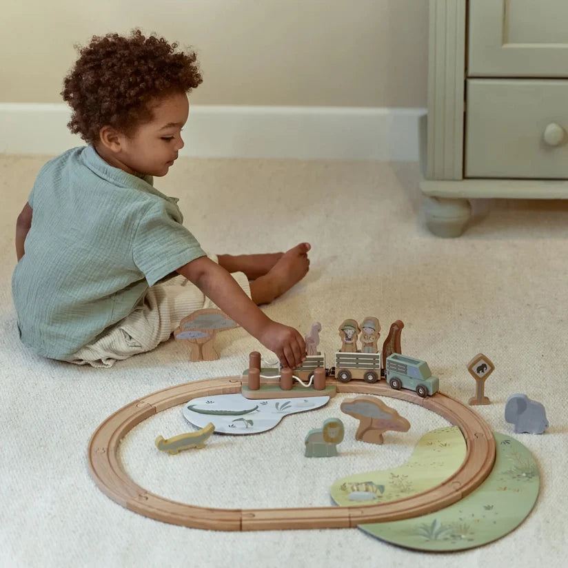 Circuit de train en bois - Safari Friends