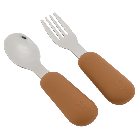 Couverts en silicone, coloris Caramel