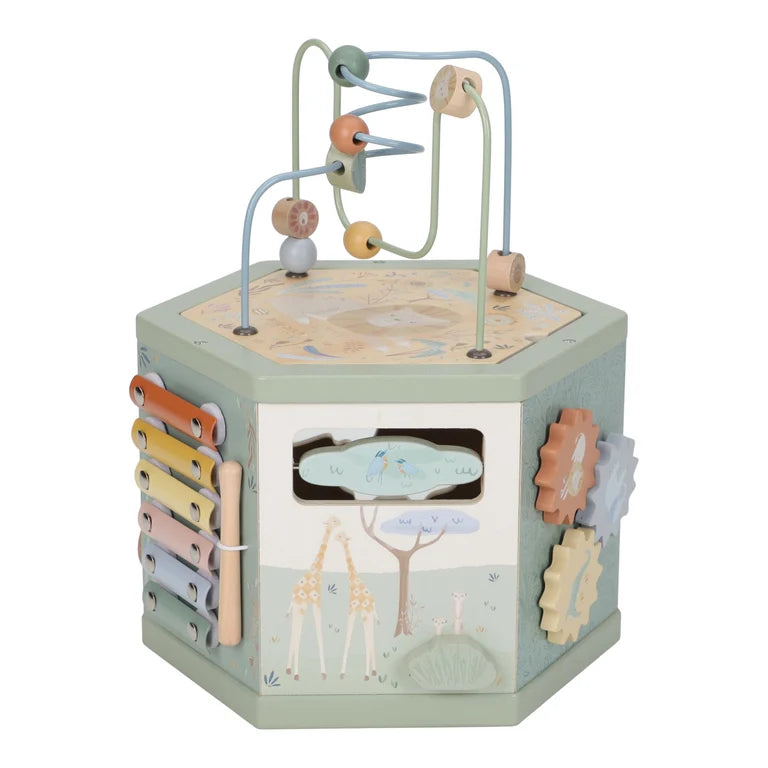 Cube d'activités hexagonal en bois - Safari Friends